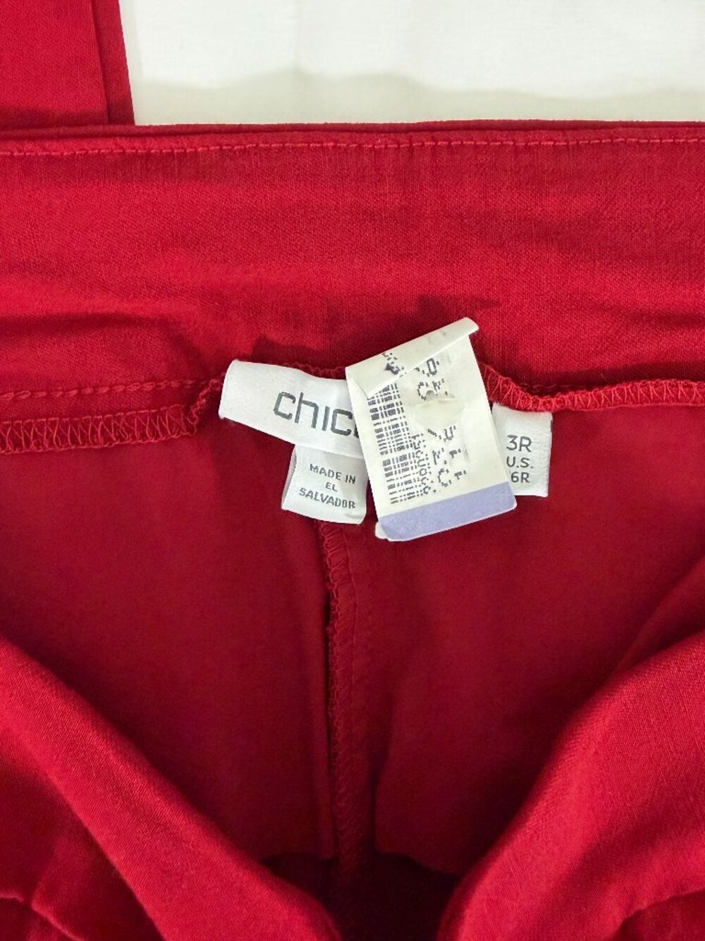 Chico's Pants Size 3 (16) Red 3038 - Picture 5 of 6